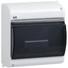 Щит распределительный навесной ЩРн-П-6 IP30 пластиковый белый прозрачная дверь КМПн 2/6 IEK