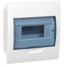 Щит распределительный встраиваемый ЩРв-П-8 IP41 пластиковый белый прозрачная дверь IEK