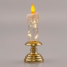Светильник декоративный новогодний Свеча, теплый белый, 10 LED, h 20 см, 2*ААА, IP20